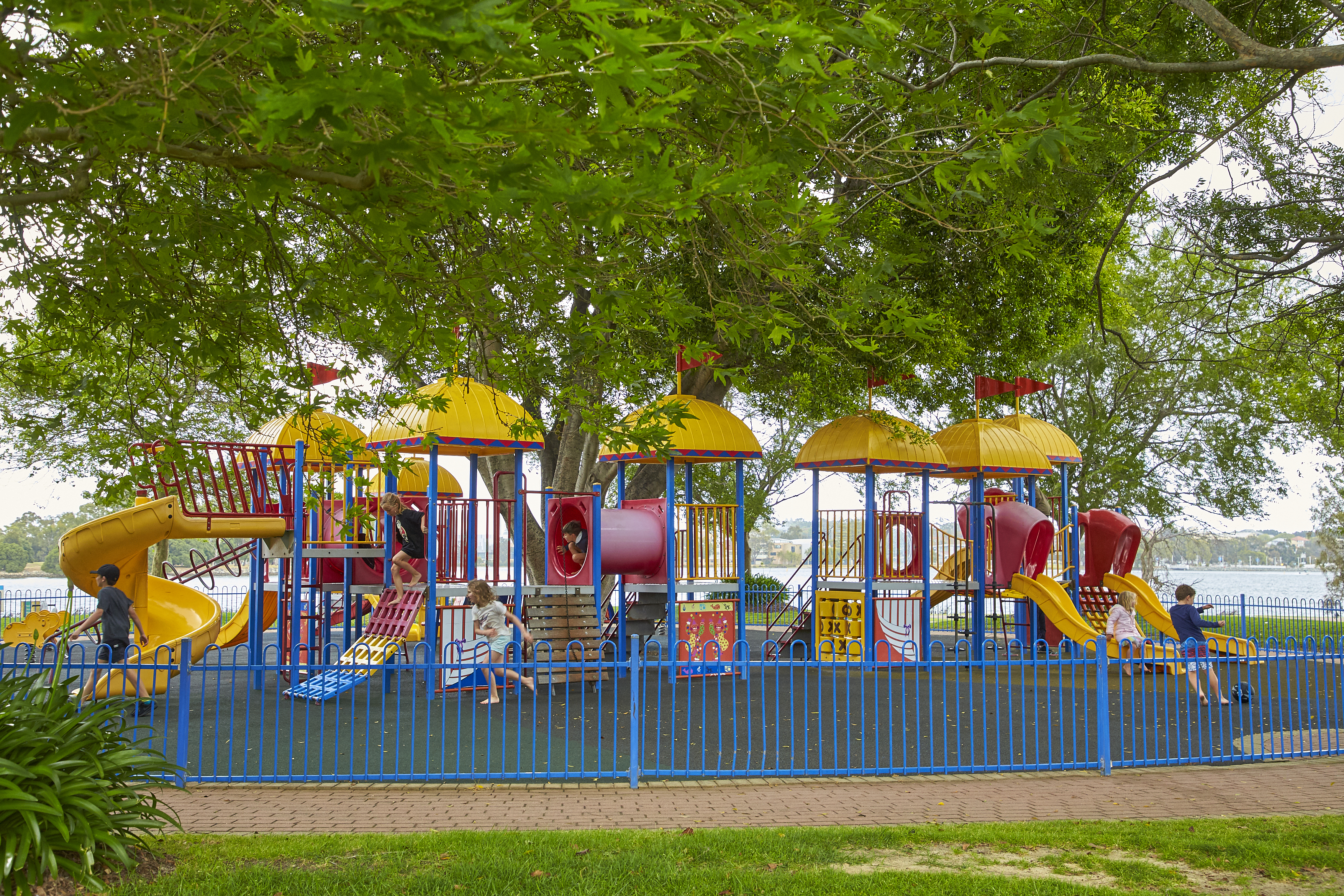 Burswood Park’s fully-fenced playground is perfect for younger children.
