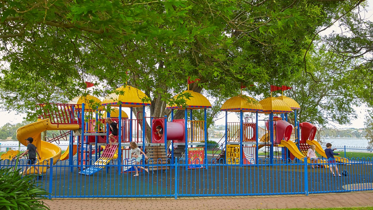 Burswood Park’s fully-fenced playground is perfect for younger children.