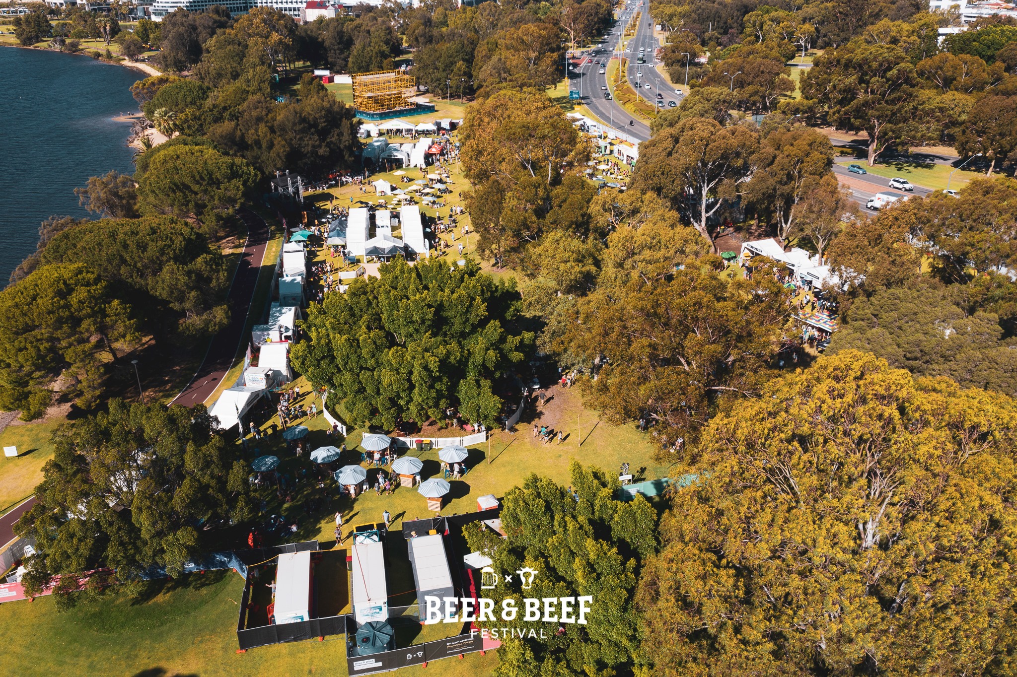 A birds eye view of how event organisers are maximising the unique spaces at Burswood Park.